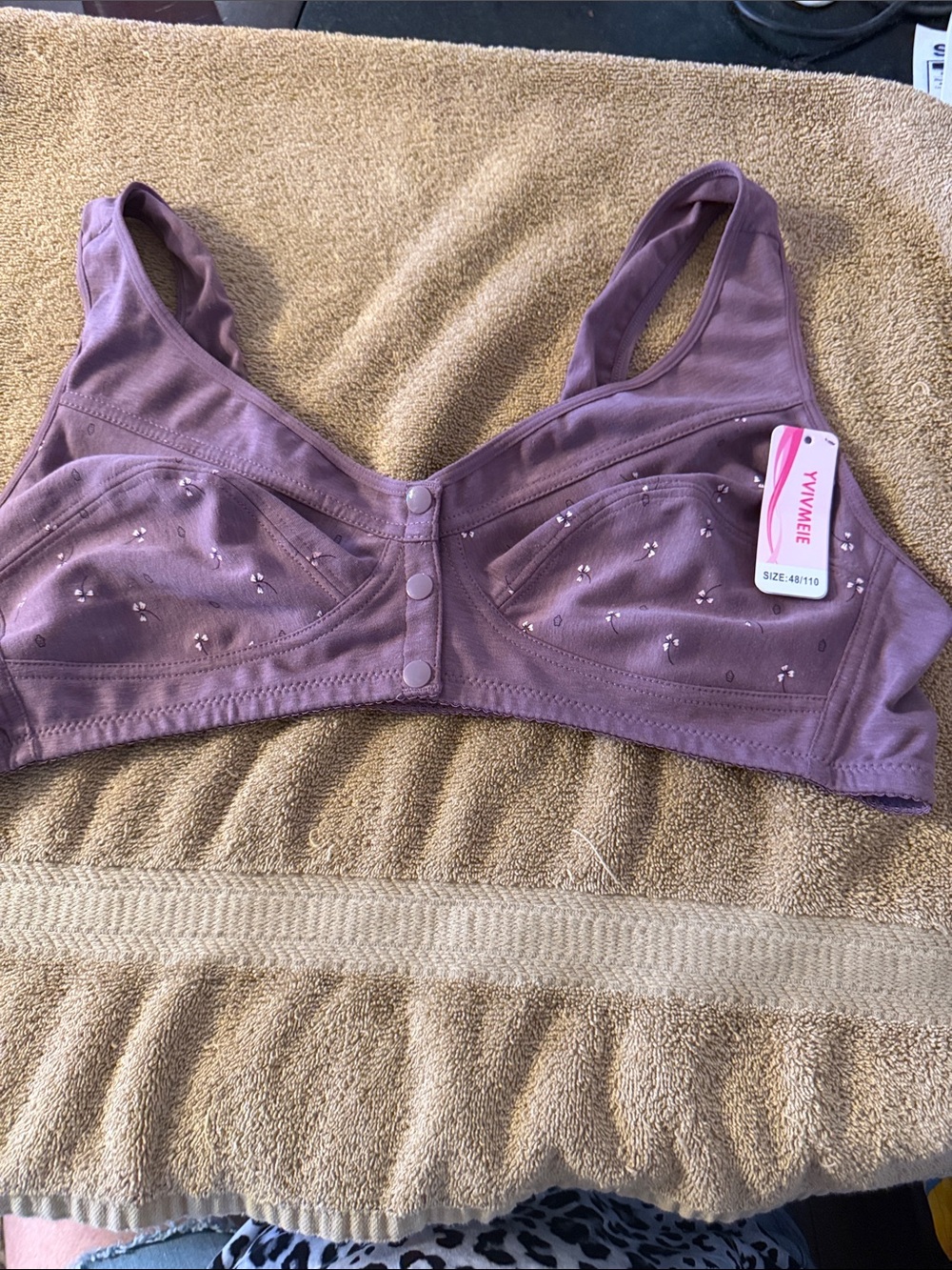 Purple Wireless Front-Closure Comfort Bra